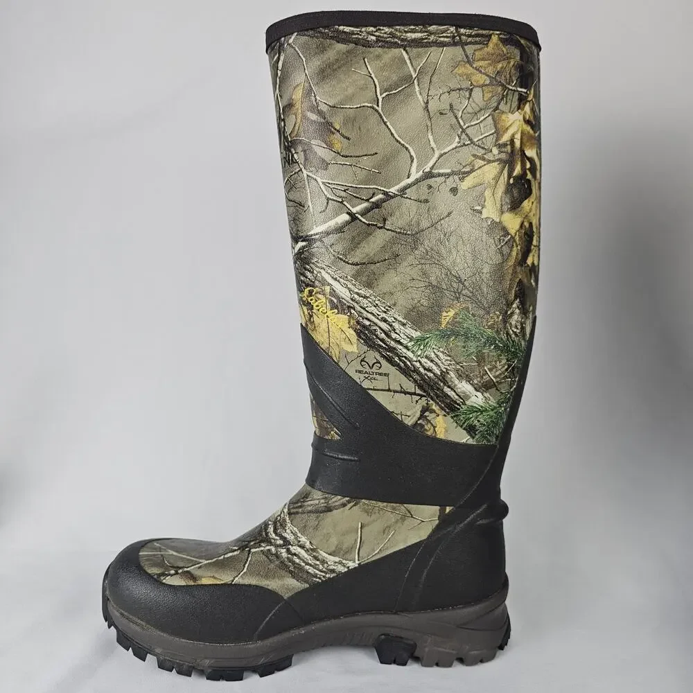 Cabelas Instinct Rubber Hunting Boots Mens 9 M Realtree Camo Waterproof 83234